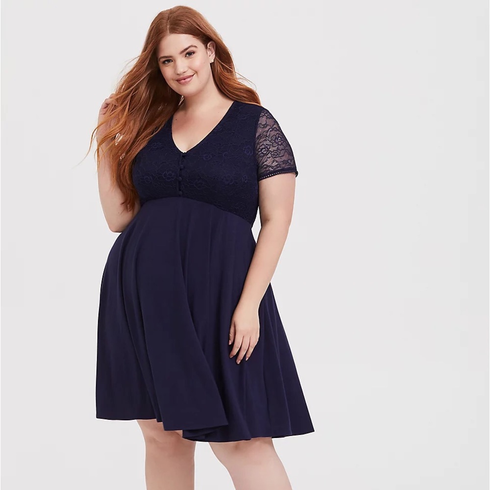 Navy blue lace dress